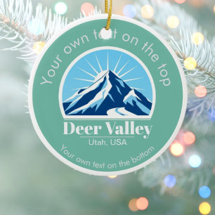 Deer Valley Utah USA Skigebiet Medaille  Keramik Ornament