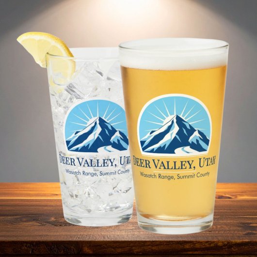 Deer Valley Utah Wasatch Ski Resort Souvenir Glass Glas