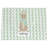 Deer Wearing A Green Scarf Große Geschenktüte (Vorderseite)