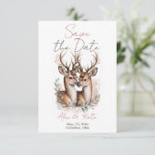 Deer Wedding Save the Date Announcement (Stehend Vorderseite)