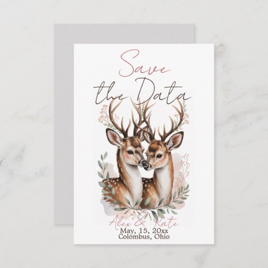 Deer Wedding Save the Date Announcement (Vorne/Hinten)