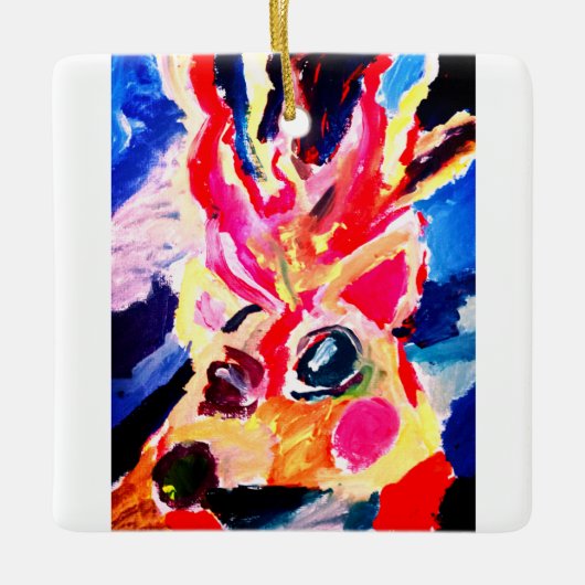 Deer winter joy keramikornament (Vorderseite)