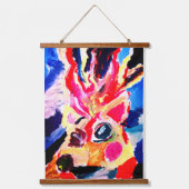 Deer winter joy wandteppich mit holzrahmen (Vorderseite)