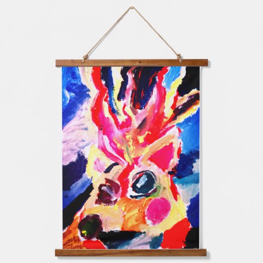 Deer winter joy wandteppich mit holzrahmen (Vorderseite)