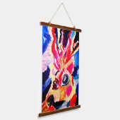 Deer winter joy wandteppich mit holzrahmen (Gewinkelt)