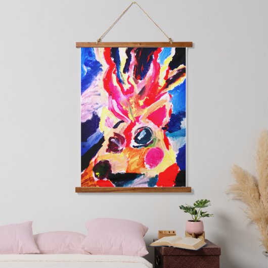 Deer winter joy wandteppich mit holzrahmen (Schlafzimmer)