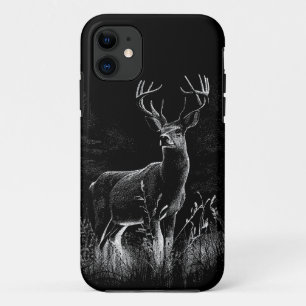 Deer with antlers framed by field and tree Case-Mate iPhone hülle