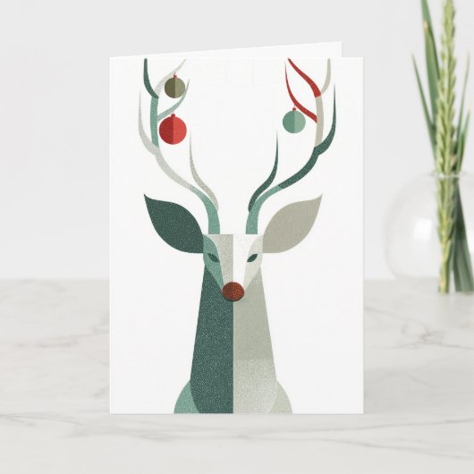 Deer with ornaments on antlers karte (Vorderseite)