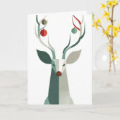 Deer with ornaments on antlers karte (Gelbe Blume)