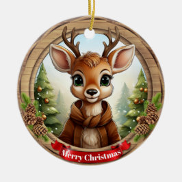 Deer Xmas Character Reindeer Animal Christmas  Cer Keramik Ornament