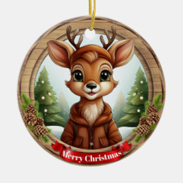 Deer Xmas Character Reindeer Animal Christmas  Cer Keramik Ornament