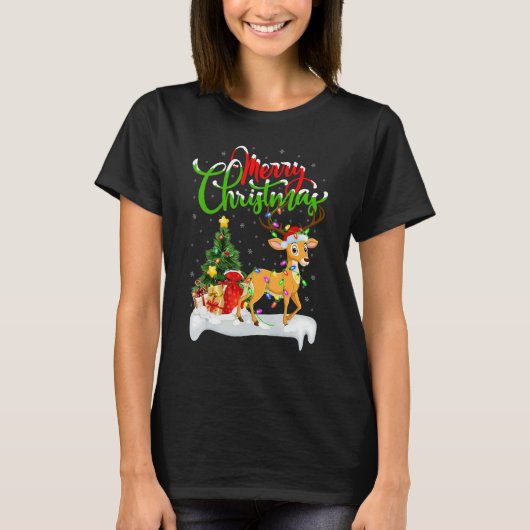 Deer Xmas Decorations Santa Deer Christmas T-Shirt (Vorderseite)