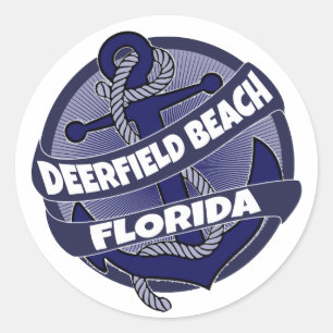 Deerfield Beach Florida Ankerkleber wirbeln Runder Aufkleber