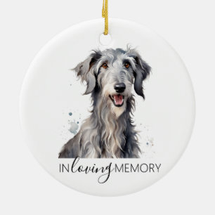 Deerhound-Gedenk-Aquarell-Weihnachten Keramik Ornament