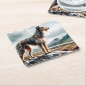 Deerhound Rechteckiger Pappuntersetzer (angewinkelt)