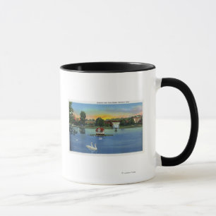 Deering Oaks Fotain und Duck House View Tasse
