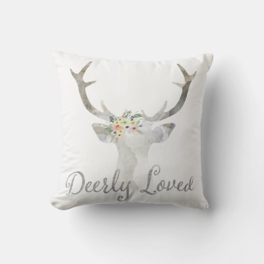 Deerly liebte Rotwild Boho Kissen (Vorderseite)