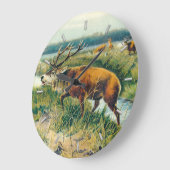 Deers by Dawn's Early Light Große Wanduhr (Winkel)