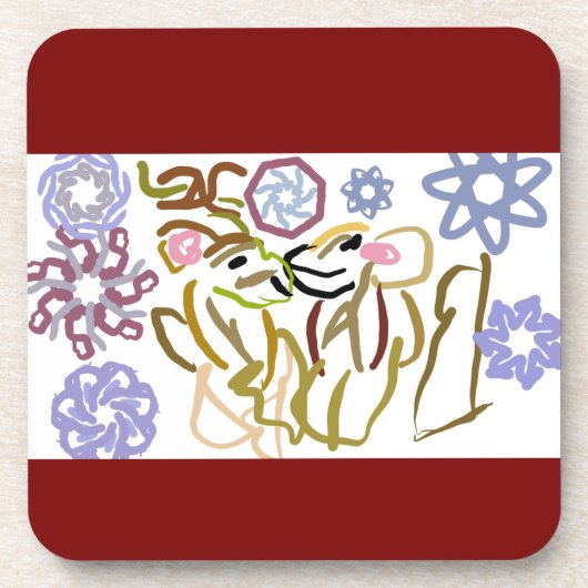 Deer's winter lover getränkeuntersetzer (Vorderseite)