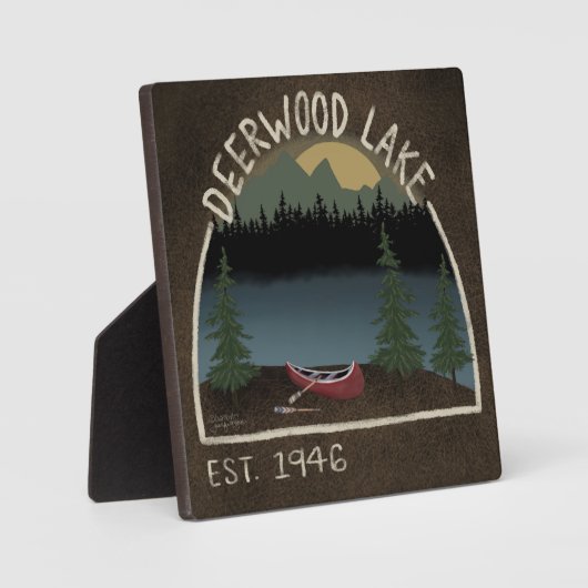 Deerwood Lake Canoy Inspirivity Plaque Fotoplatte (Vorderseite)