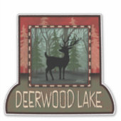 Deerwood Lake Deer Pine Tree Inspirivity Sticker (Vorderseite)
