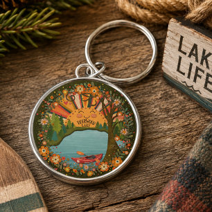 Deerwood Lake Florale Kajakt Farbige Schlüsselanhänger