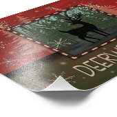 Deerwood Lake Inspirivity Rustic Trees Deer Fotodruck (Ecke)