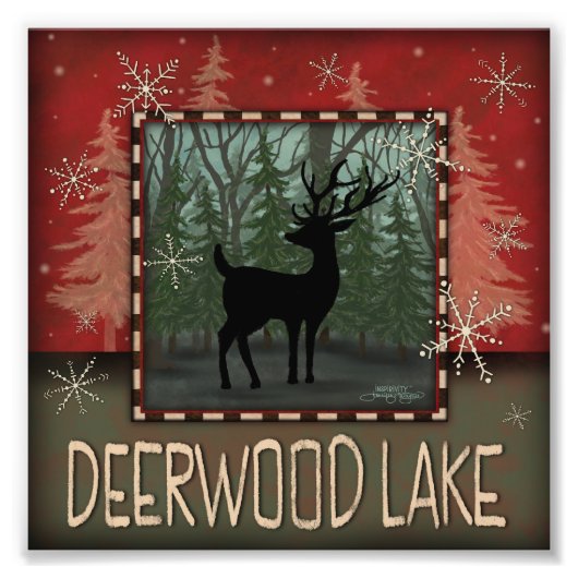"Deerwood Lake" Inspirivity Square Print Fotodruck (Vorne)