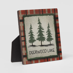 Deerwood Lake Pines Rustikale Inspirivity Plaque Fotoplatte