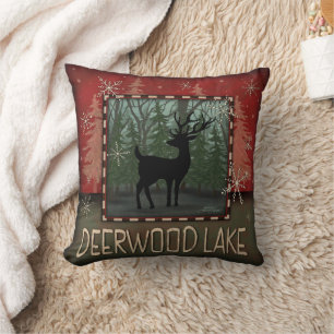 Deerwood Lake Rustic Dei Pine Inspirivity Pillow Kissen