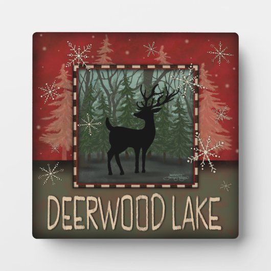 Deerwood Lake Rustic Despirivity Plaque Fotoplatte (Vorderseite)