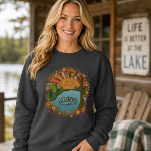 Deerwood Lake Spaß Bunte Blumen Lake Sweatshirt