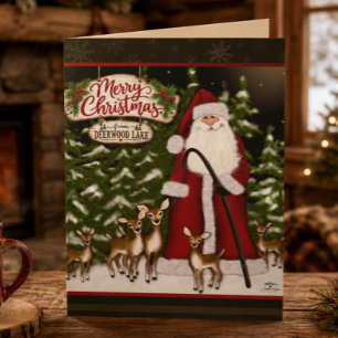 Deerwood Lake Weihnachtsmann Weihnachten Karte