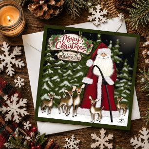 Deerwood Lake Weihnachtsmann Weihnachten Karte