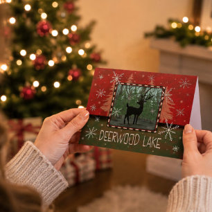 Deerwood Weihnachts Hirsch Rustikale Inspirativitä Karte