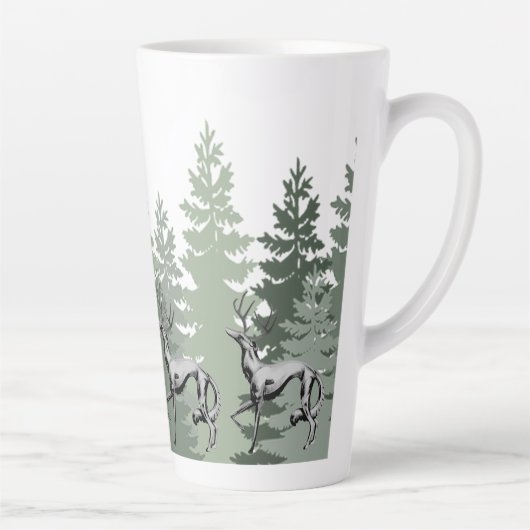 DeerZoi Wald Tall Latte Tasse (Rechts)