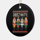 Deez Nuts Funny Christmas Nutcracker Weihnachtsfei Keramik Ornament (Links)