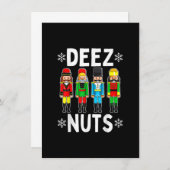 Deez Nuts Funny Nutcracker Weihnachtsmäeme Einladung (Vorne/Hinten)