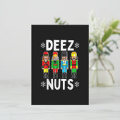 Deez Nuts Funny Nutcracker Weihnachtsmäeme Einladung (Stehend Vorderseite)
