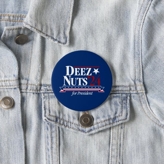 Deez Nuts für President Button (blau) (Beispiel)