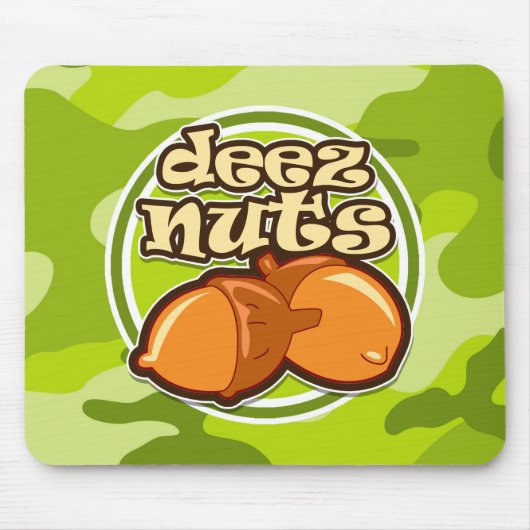 Deez Nuts; hellgrüne Camouflage, Tarnung Mousepad (Vorne)