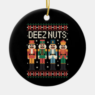 Deez Nuts Lustiger Weihnachts-Nussknacker Xmas-Fei Keramik Ornament