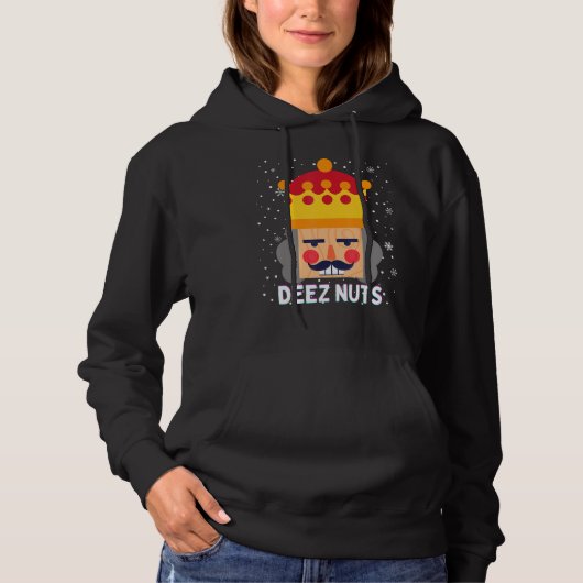 Deez Nuts Meme Nutcracker Funny Christmas Pajama X Hoodie (Vorderseite)