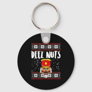 Deez Nuts Nussknacker Lustiger hässlicher Weihnach Schlüsselanhänger