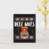 Deez Nuts Nussknacker Lustiges hässliches Weihnach Karte (Gelbe Blume)