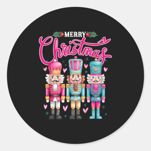 Deez Nuts Nutcracker Frohe Weihnachten Matching Pa Runder Aufkleber (Vorderseite)