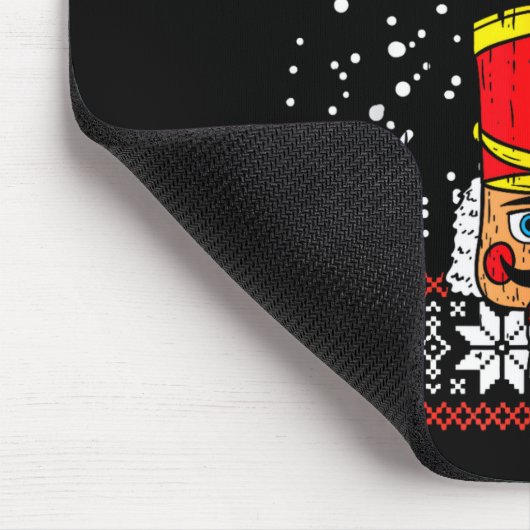 Deez Nuts Nutcracker Funny Ugly Christmas Sweater Mousepad (Ecke)