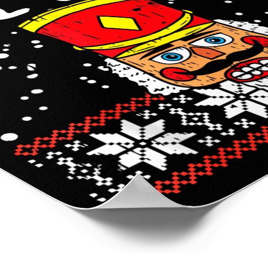Deez Nuts Nutcracker Funny Ugly Christmas Sweater Poster (Ecke)