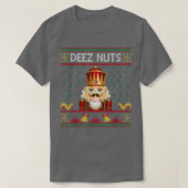 Deez Nuts Nutcracker Funny Ugly Christmas Sweater T-Shirt (Design vorne)