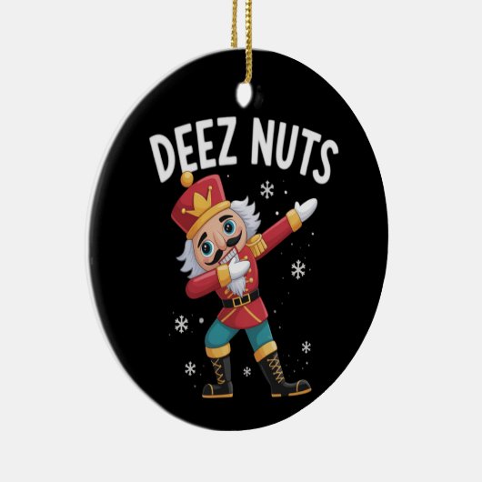 Deez Nuts Nutcracker Nut Funny Christmas Keramik Ornament (Rechts)